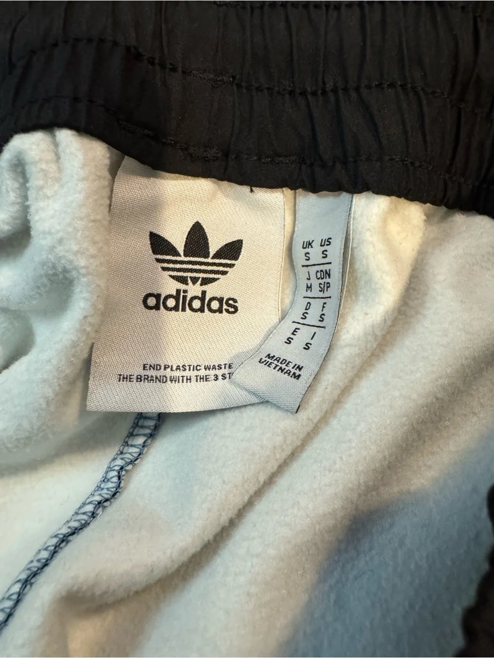 adidas Blue Speckled Adventure Track Pants with Black Knee Panels